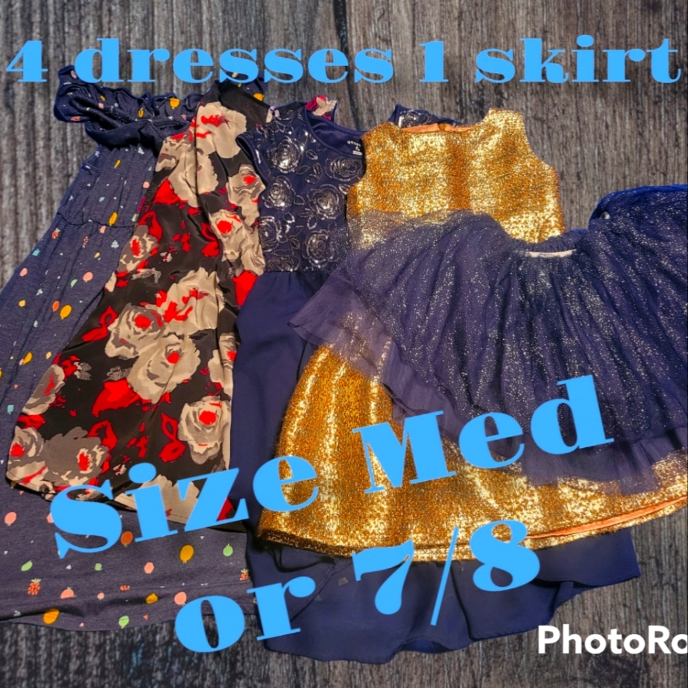4 dresses and 1 skirt size 7/8